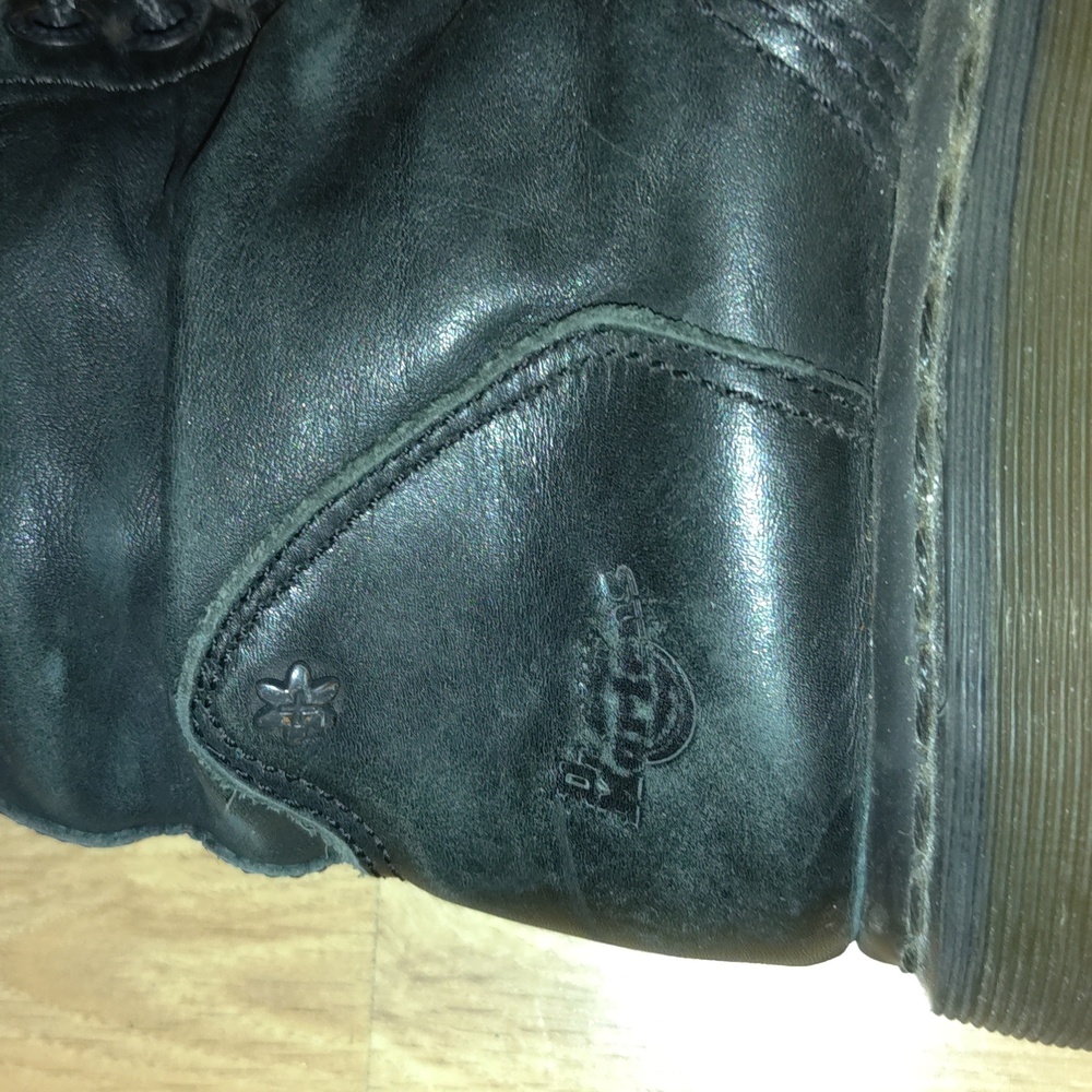 Dr Martens Miranda Black 14-Eye Lace Up Leather Combat Boots Women's Size 10 - Picture 5 of 15